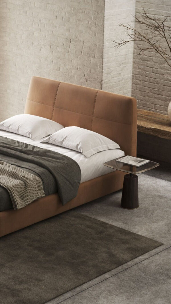 Modern Tan Bed Frame