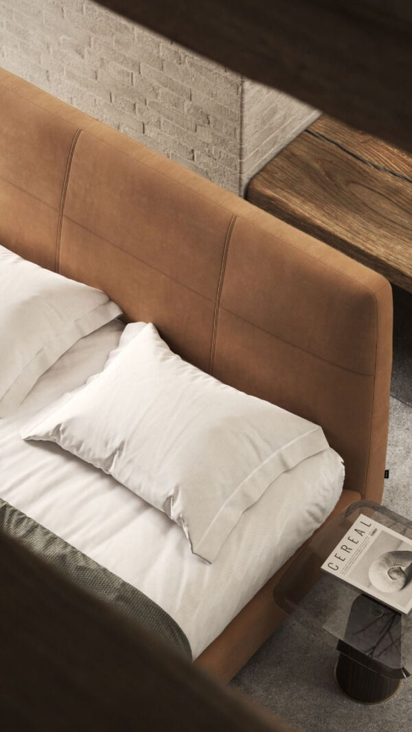 Modern Tan Bed Frame