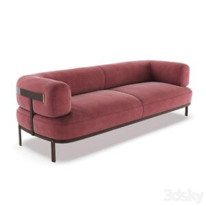 Modern Pink Velvet Sofa