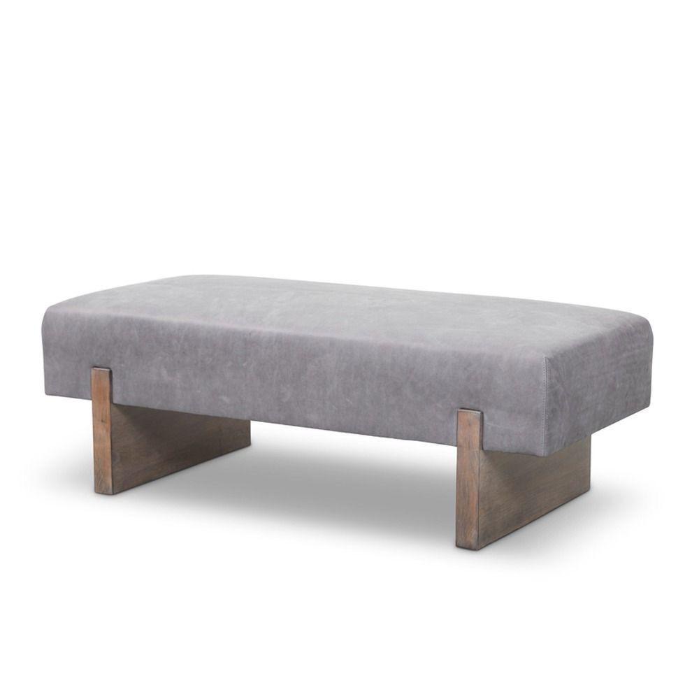Grey Velvet Bench